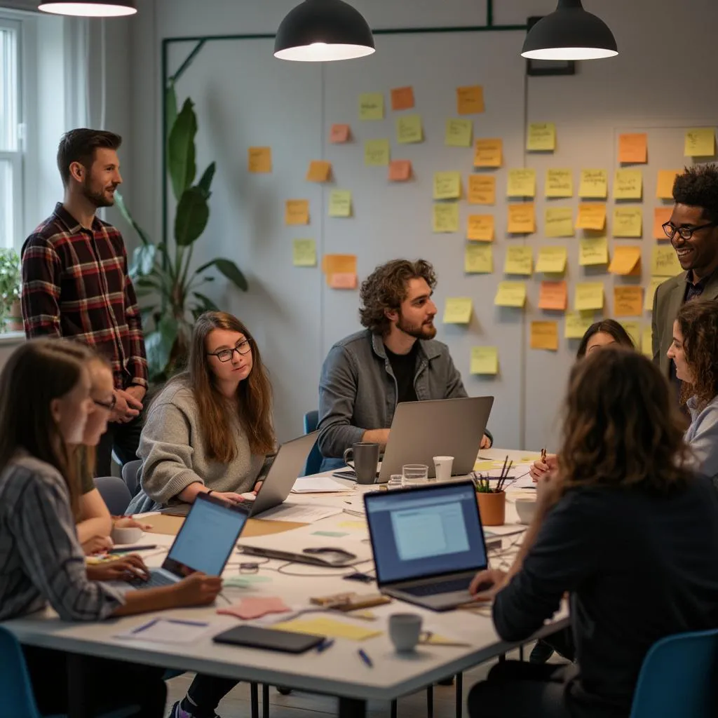 Session de brainstorming d'équipe