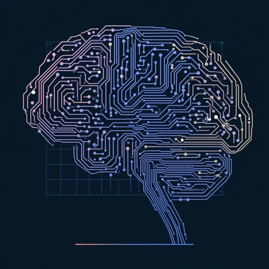 Cerveau IA analysant des données